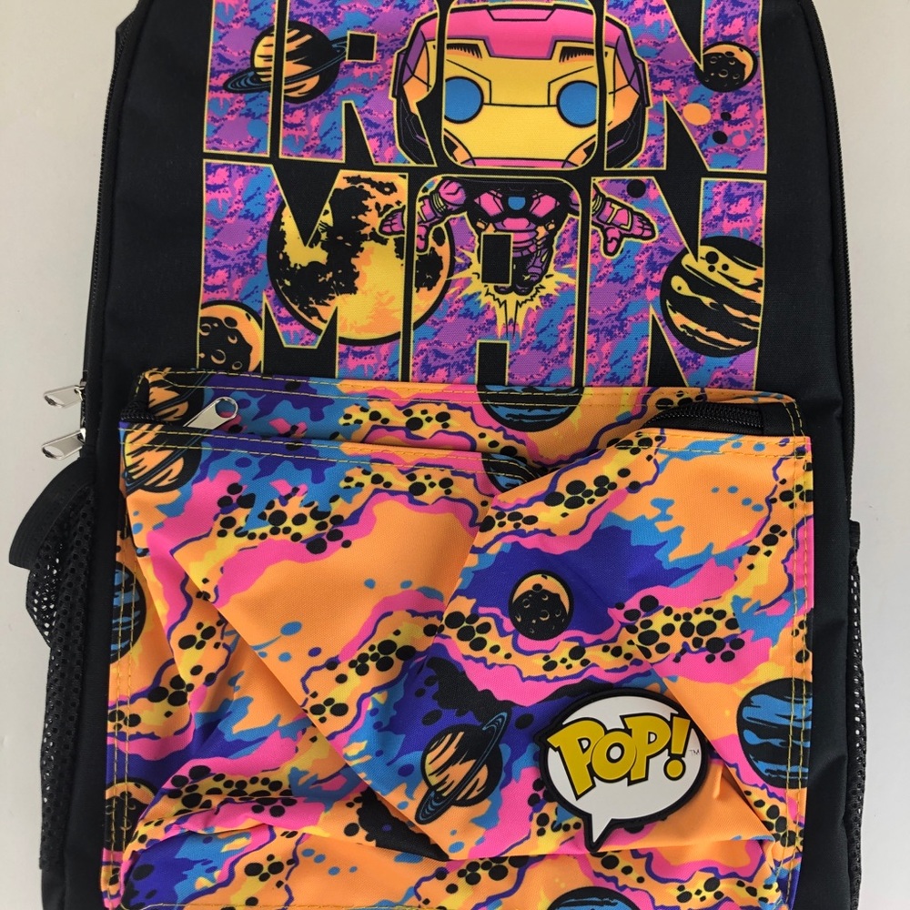 Funko Marvel Iron-Man Blacklight Backpack Target School Work NEW - Picture 2 of 9